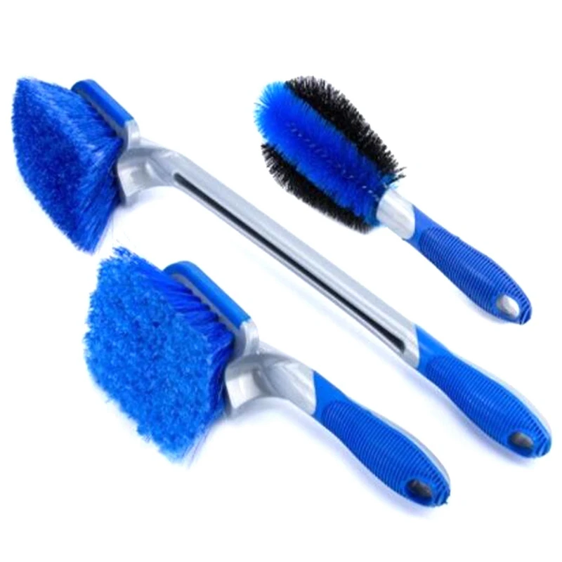 3Pcs/Set Car Wash Wheel Hub Brush Long Handle Car Tire Cleaning Brush