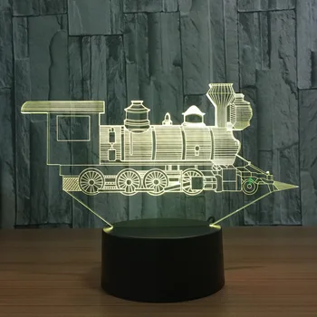 

Small Train Model 3D Gift Light Smart Touch LED illusion Night Light Bedroom Decor Table Lamp