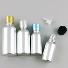 12 x Высокое качество 5 мл 10 мл 20 мл 30 мл 50 мл 100 мл многоразовая Серебряная стеклянная бутылка с алюминиевыми крышками 1 унций стеклянный контейнер для косметики
