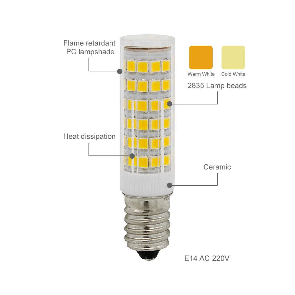 E14 светодиодный светильник 3/4/5 Вт 220V 230V SMD Керамика передвижной лампой с