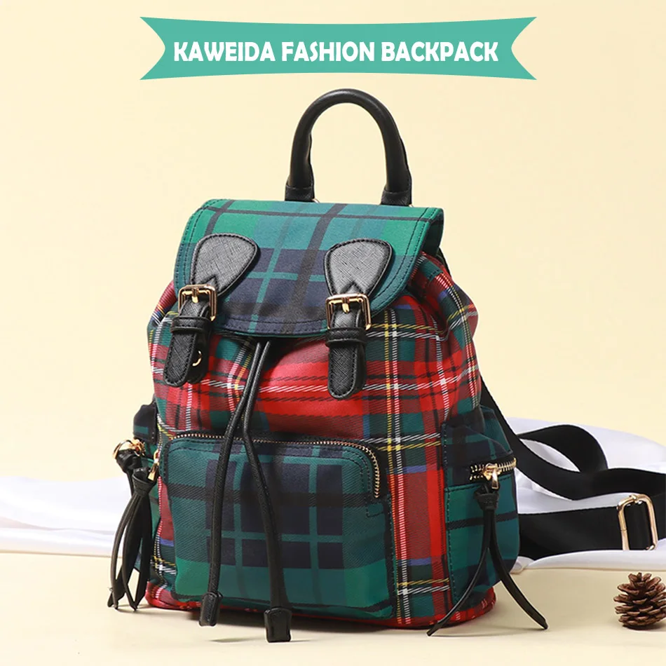 2018 small women Canvas Packpack Chassic Panelled Plaid School Bag for Teenager Girls Variety Shoulder Purse Bagpack Rucksack (1)