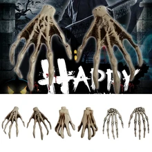 1 пара пластиковые реалистичные Скелет Руки Кости Хэллоуин вечерние украшения реквизиты дом с привидениями бар Декор трюк игрушки