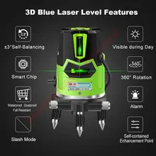 Laser Level Green 2 3 5 Cross Lines 360 Degree Rotary Self- leveling Laser Level in Box Without Bracket Diagnostic Tools 2 lines 3 lines 5 lines green laser level outdoor laser super light line 2 3 5 rechargeable infrared self leveling laser levels
