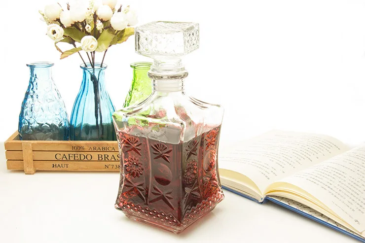 1pc New Engraved Waist Shape Crystal Whisky Wine Bottle Liquor Jug