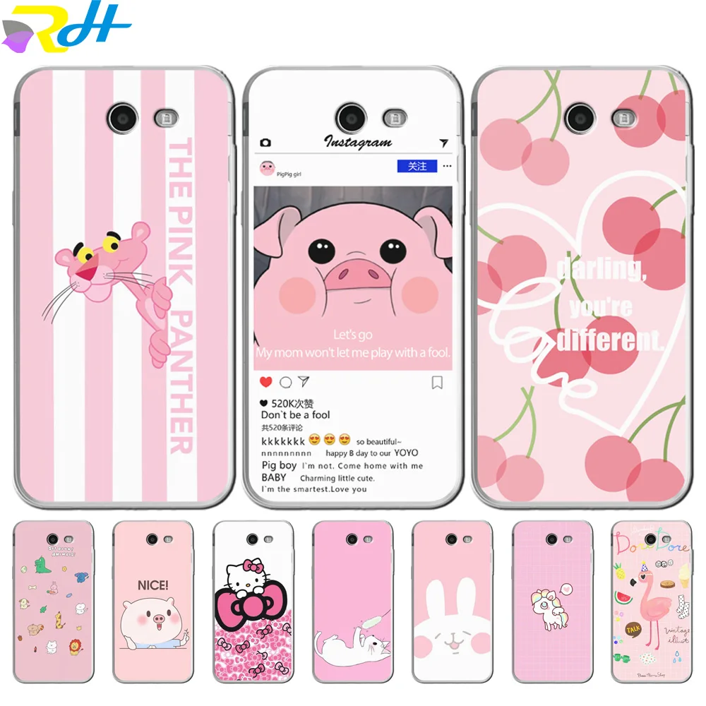 

Soft Silica gel TPU Cover for Samsung Galaxy J4 J8 2018 Case The Pink girl heart for Samsung J3 2017 J5Prime J6Plus Coque Etui