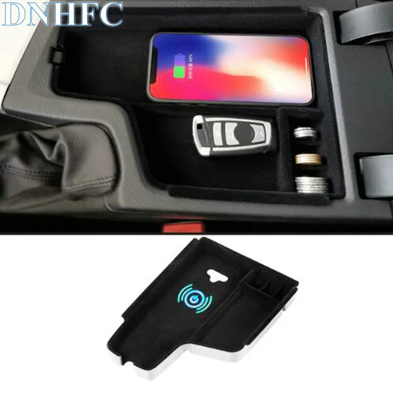 

DNHFC Mobile phone wireless charging in the middle of the store content box For BMW F30 F31 F32 F34 320 2012-2017 LHD