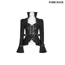 Тонкая саржа на молнии с пуговицами, эластичная, склеивающаяся лента, куртка, промышленная, панк, короткий рукав, Y-778