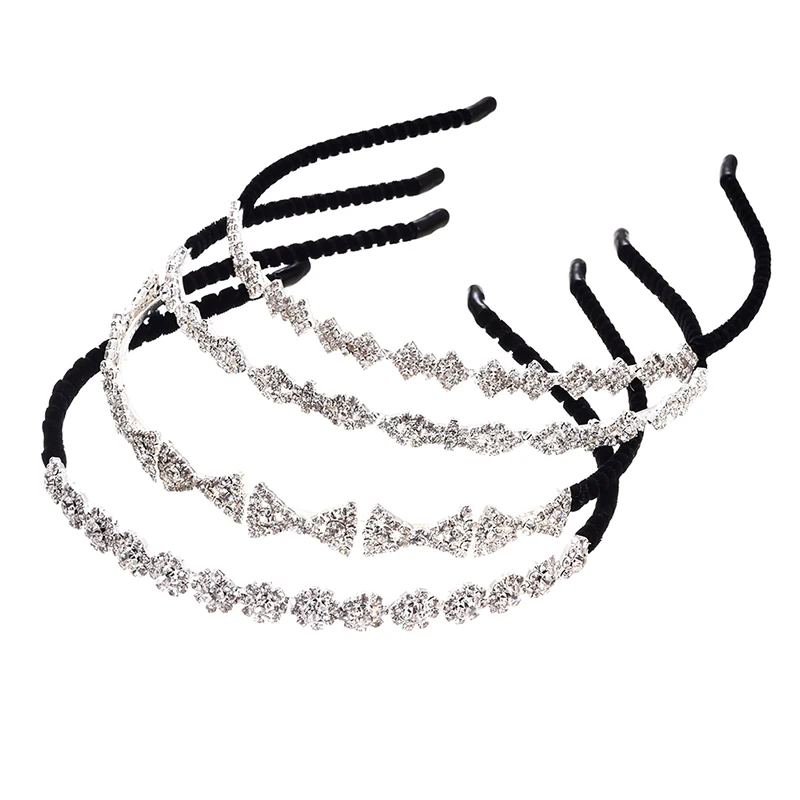 

Fashion Women Crystal Headband Shiny Metal Flower Bow Hairband Girl Hair Band Jewelry Female Rhinestone Pearl Headwear Hair Hoop