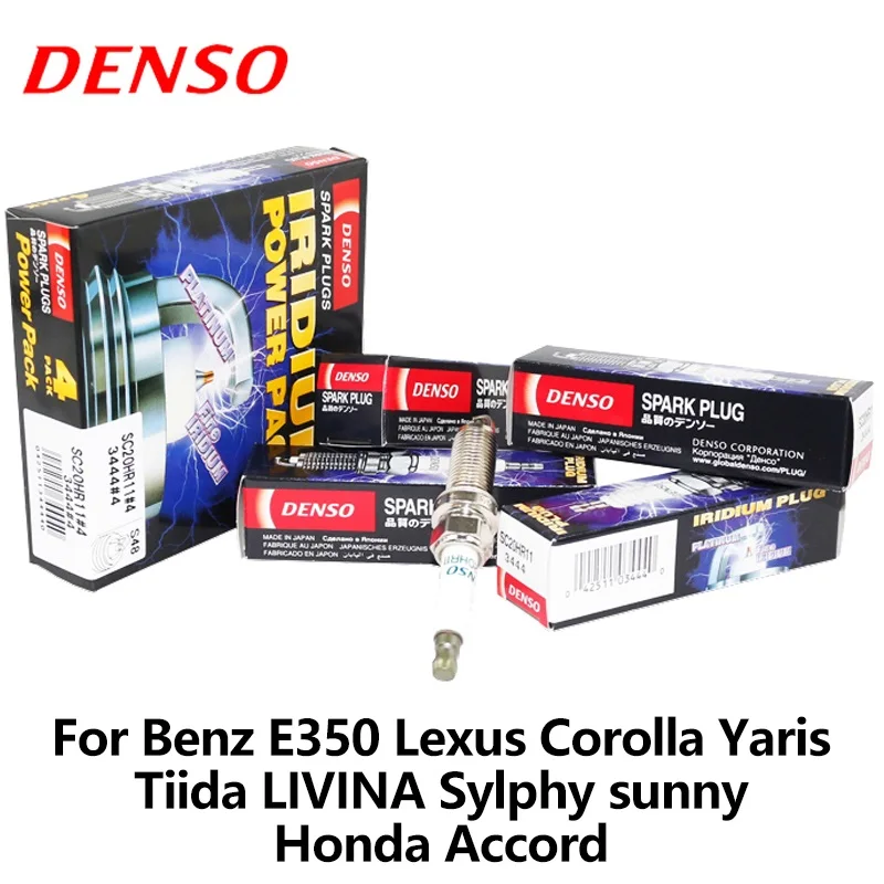 4 шт./компл. DENSO автомобиль свечи зажигания для Benz E350 Lexus Corolla Yaris Tiida Livina Sylphy Honda Accord для иридий платина SC20HR11