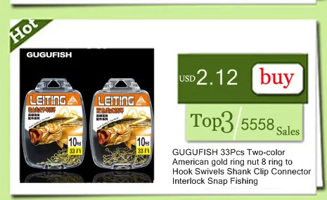 GUGUFISH 33 шт. два цвета Американский Золотое кольцо гайка 8 кольцо на крючок Вертлюги хвостовик клип разъем Блокировка оснастки Рыбалка