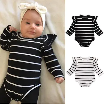 

Cotton Newborn Infant Baby Boy Girls Clothing Tops Bodysuit Long Sleeve Cotton Striped Jumpsuit Clothes Outfits