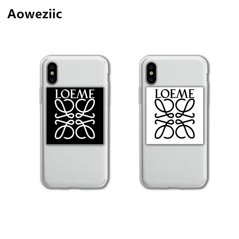 

Aoweziic Ins wind for iPhone 11 pro max xs max xr phone case 7 8plus couple transparent LOEWE 6s soft shell letter tide