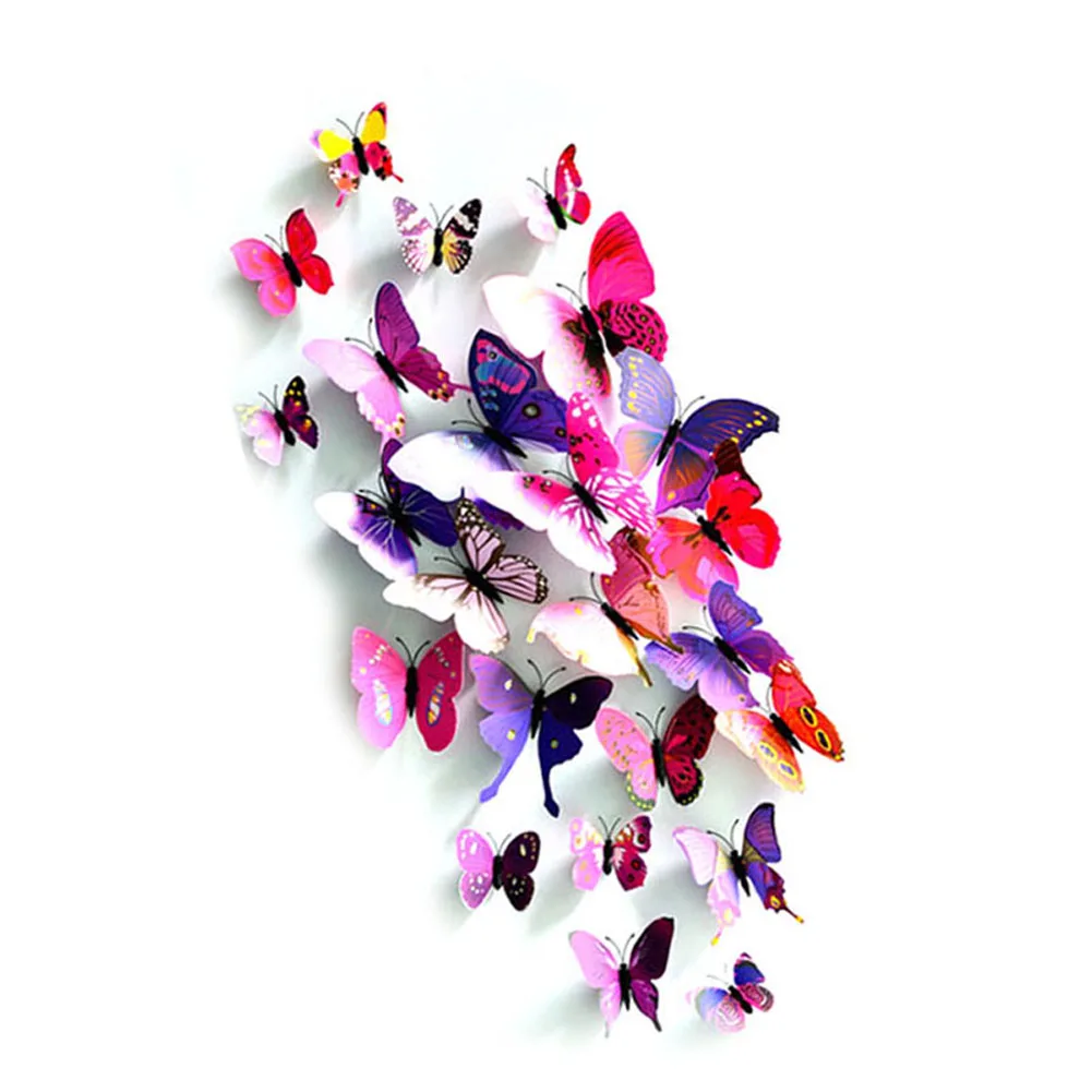 12Pcs/Set 3D Simulation Butterflies Wall Stickers Mix Sizes Kids Room Art Decal Decoration For Door Window Refrigerator WXV Sale 12Pcs/Set 3D Simulation Butterflies Wall Stickers Mix Sizes Kids Room Art Decal Decoration For Door Window Refrigerator WXV Sale