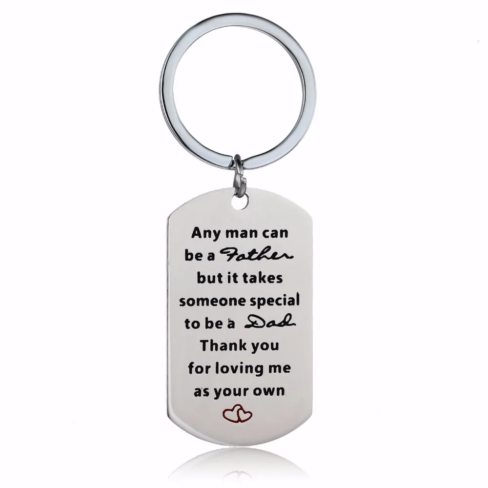 

Thanksgiving Key Chain Any Man Can Be A Father Keychain Stainless Steel Keyring Dad Daddy Gifts Key Holder Father's Day Presents