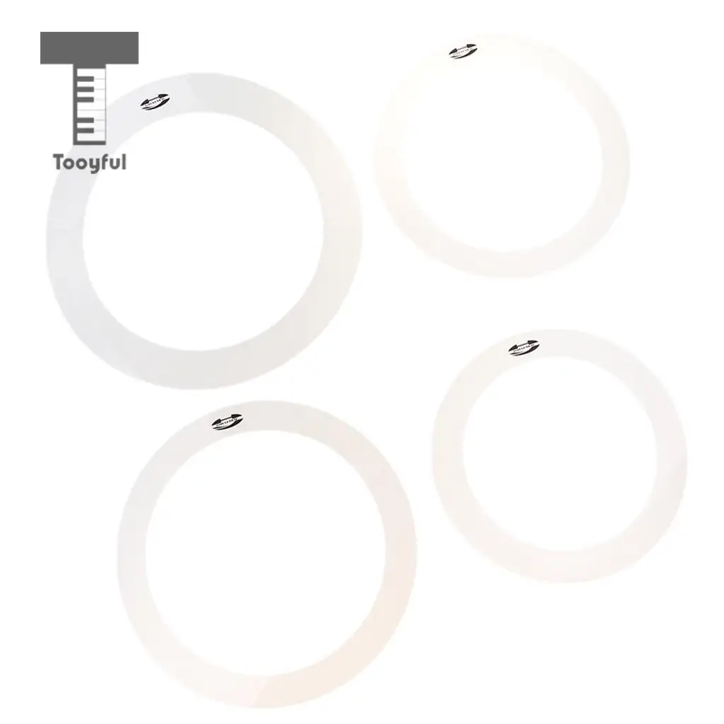 Tooyful 1 Pack/4pcs Drum Muffler Dampening Rings Bass Drum Tone Control Ring Eliminate Overtone for Drum Player Percussion Parts
