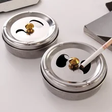 Высококачественная Толстая нержавеющая сталь размер пепельница с крышкой европейский офис Бар Отель интернет кафе круглая пепельница XI410940