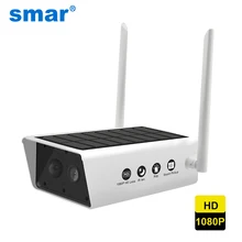 Smar 1080P Беспроводной Солнечный Камера видеонаблюдения Водонепроницаемый ИК Ночное видение Поддержка TF карты 10200 мА/ч, P2P облако Применение