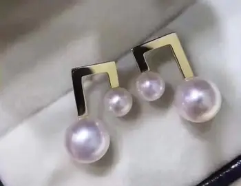 

>>>>18K 6-7mm 11-12 MM natural tahitian akoya Pearls earrings