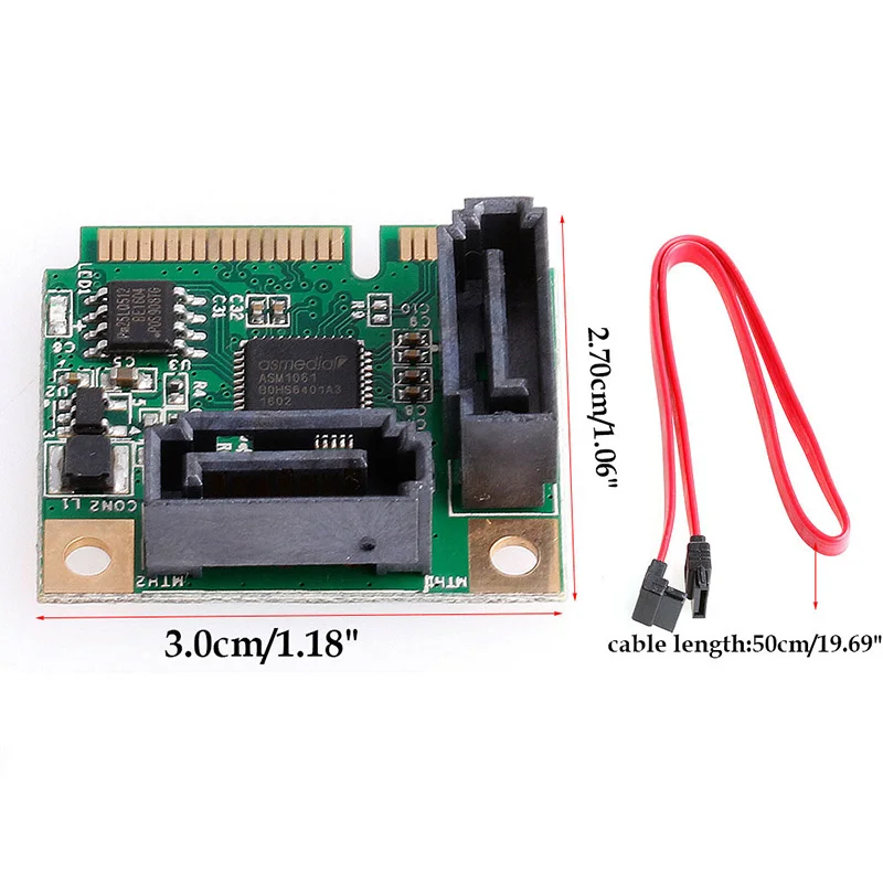 Мини PCIe PCI-Express до 2 Порты SATA 3,0 III 6 ГБ/сек. расширения одном чипе карты