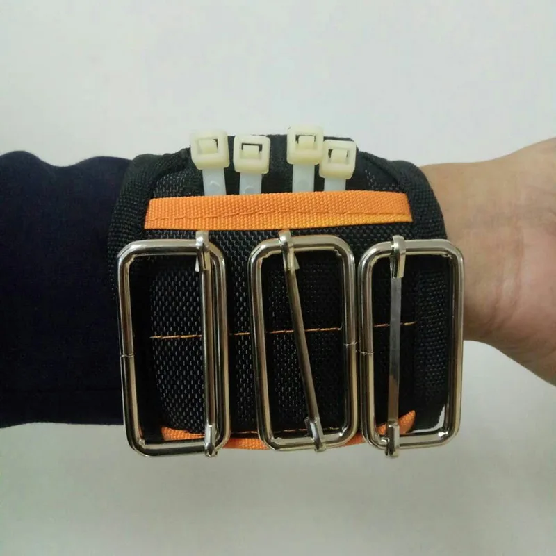 

Urijk 15Pcs Stronger Magnets Magnetic Wrist Support Band Holding Screws Nail Scissors Bracelet Belt Chuck Hand Tool Storage
