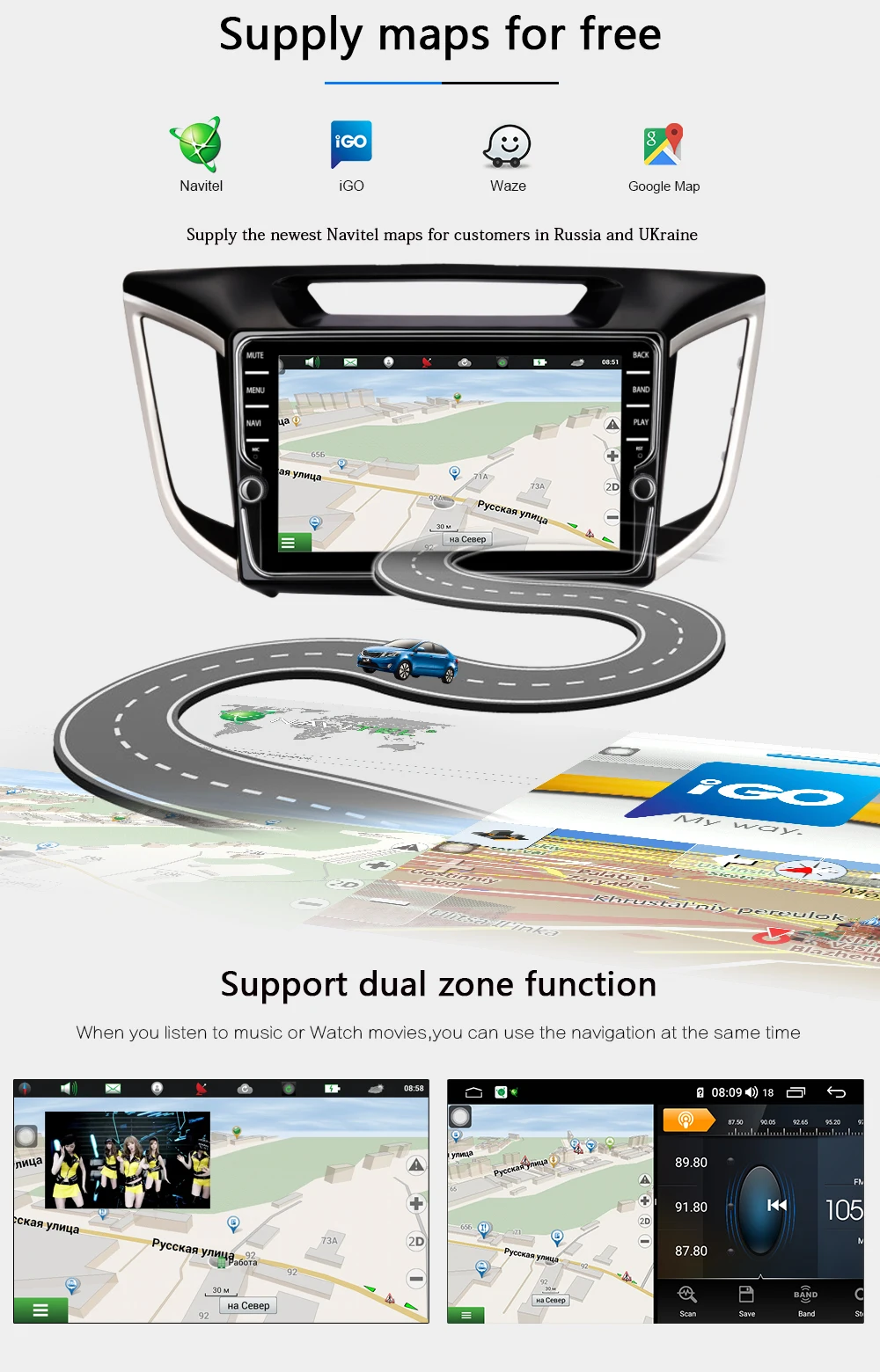 Funrover android9.0 2 din Автомобильный мультимедийный плеер dvd raido для hyundai IX25 Creta gps Навигация стерео DSP octa 8 core SIM wifi