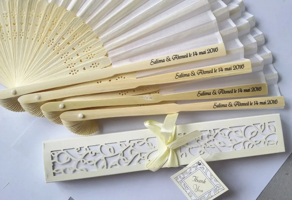 15 pcs Wedding Personalized / Customized Printing Text 21cm Bamboo Spun