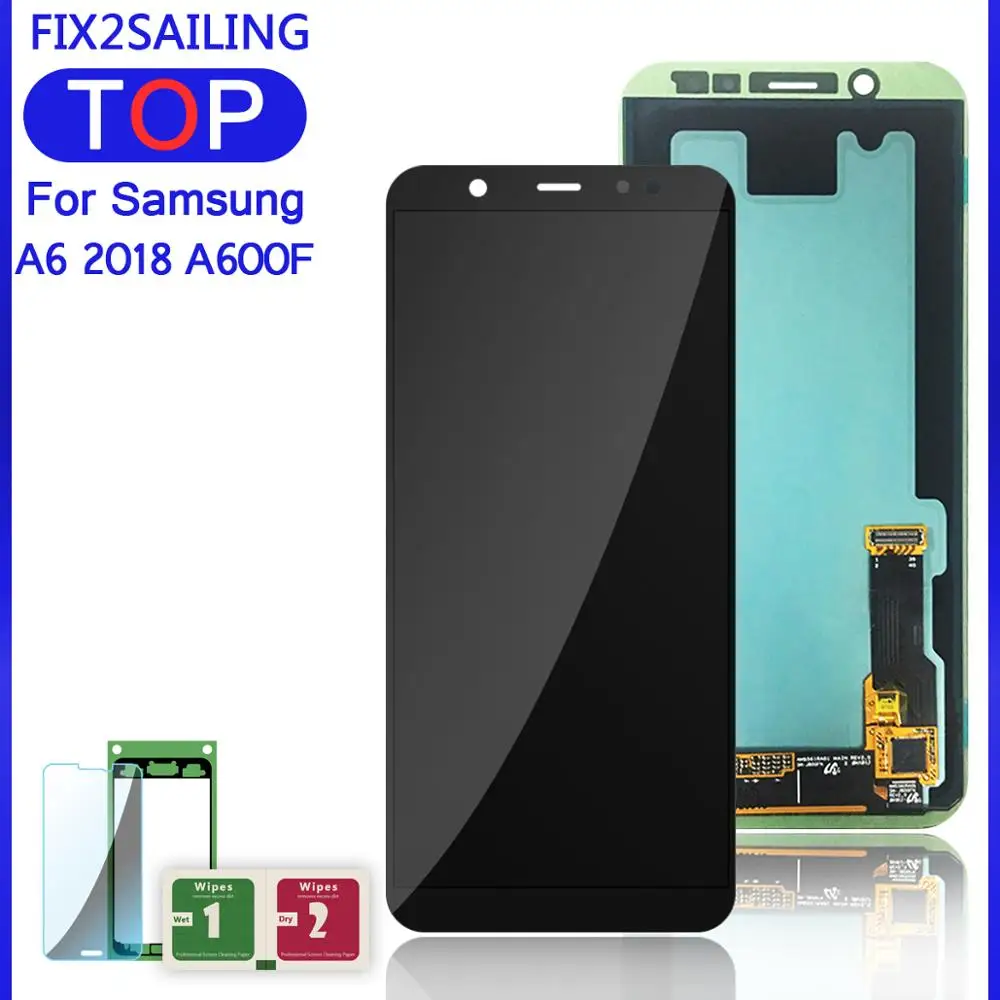 Жк дисплей A6 для Samsung Galaxy A6/A6 Plus + 2018 A600F A600FN A605F AMOLED жк с сенсорным экраном в сборе