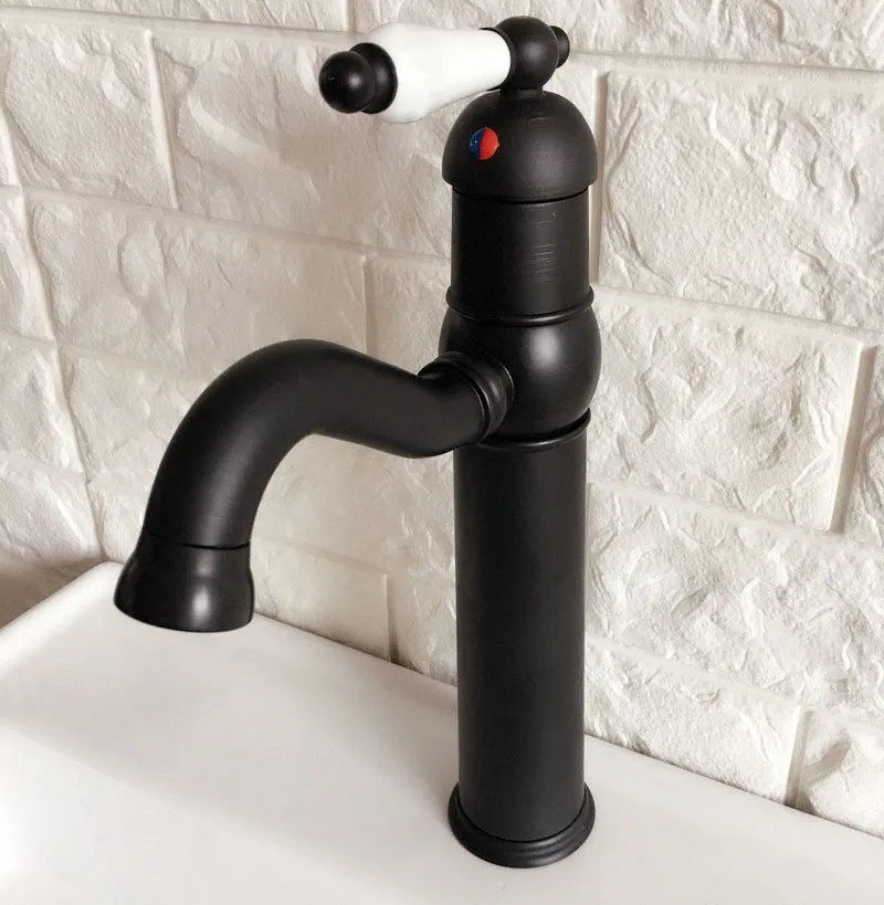 Swivel Spout Water Tap Oil Rubbed Black Bronze Single Handle Single Hole Kitchen Sink & Bathroom Faucet Basin Mixer Tap anf369