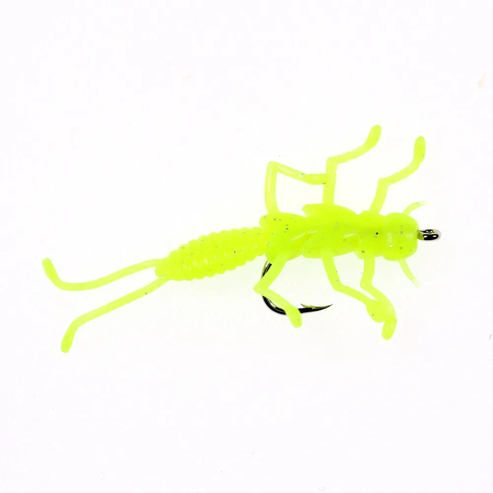 Bimoo, 100 шт., Мягкая приманка Stonefly, приманка для Crappie, ловли форели, маленькая, против насекомых для рыбалки приманка с крючком, приманка для рыбной ловли