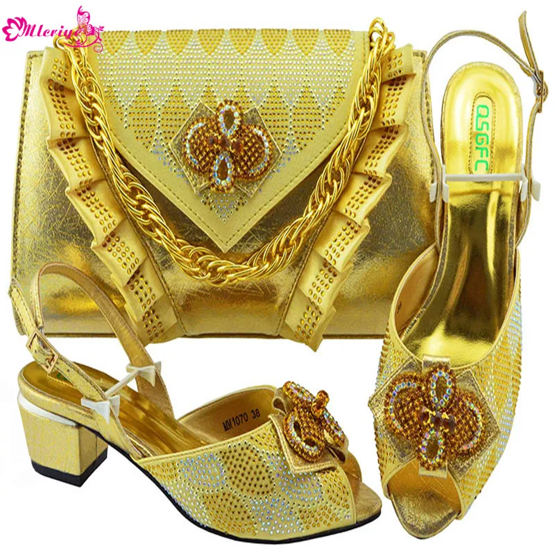 Latest Ladies Sandals with Heels Nigerian Women Wedding Shoes and Bag Set Decorated with Rhinestone Womens Dress Shoes Open Toe Latest Ladies Sandals with Heels Nigerian Women Wedding Shoes and Bag Set Decorated with Rhinestone Womens Dress Shoes Open Toe