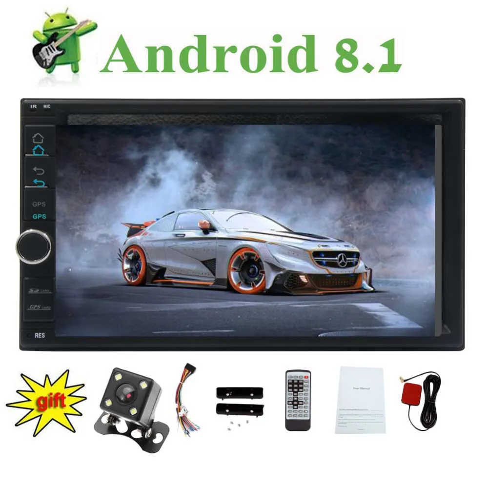 Android 8,1 Oreo Восьмиядерный " сенсорный экран автомобильный видео плеер в тире 2 Din стерео gps навигации со встроенным Bluetooth 2 ГБ Оперативная память