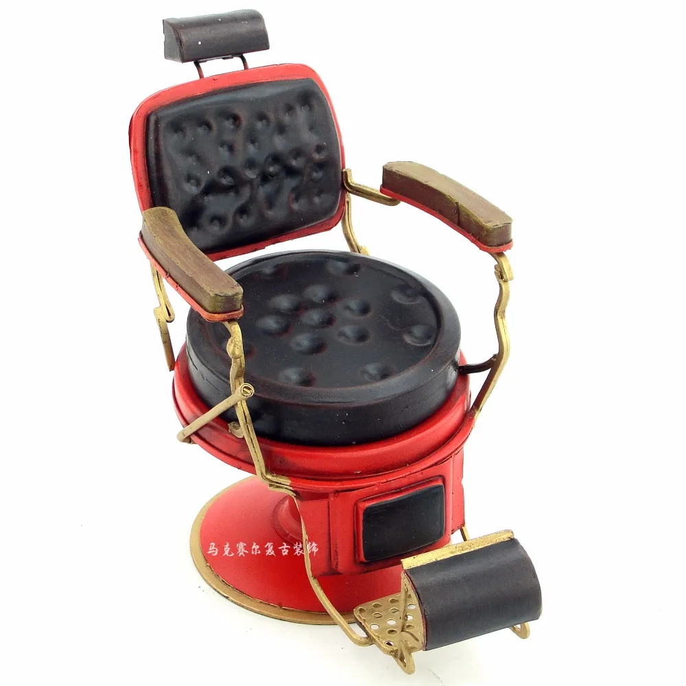 

Retro iron model decorations creative crafts barber chair micro metal decoration creative home furnishings tinplate handmade