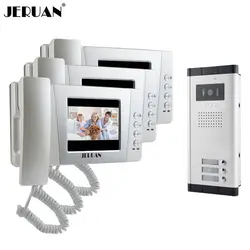 JERUAN новую квартиру 4,3 дюймов ЖК-дисплей цвет телефон видео домофон Системы 3 ручной монитор 700TVL ИК Камера для 3 бытовые