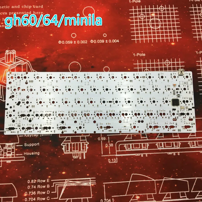 GH60 PCB 60% клавиатура пользовательская механическая клавиатура Поддержка стрелка клавиша Underglow, программная клавиатура pcb type-C порт