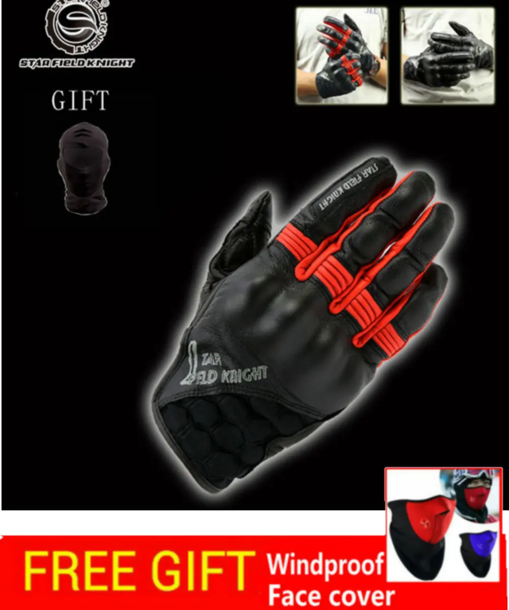 Retro Pursuit Real Leather Motorcycle Gloves Moto Waterproof Gloves