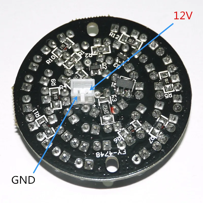 Аксессуары системы видеонаблюдения инфракрасный свет 48 зерна 850nm IR LED доска для наблюдения ночного видения Диаметр 47 мм