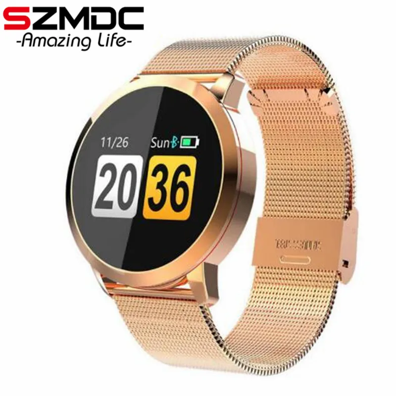 

Szmdc Q8 Smart Watch OLED Color Screen Smart Electronics Smartwatch Fashion Fitness Tracker Heart Rate Bluetooth Men Man Women