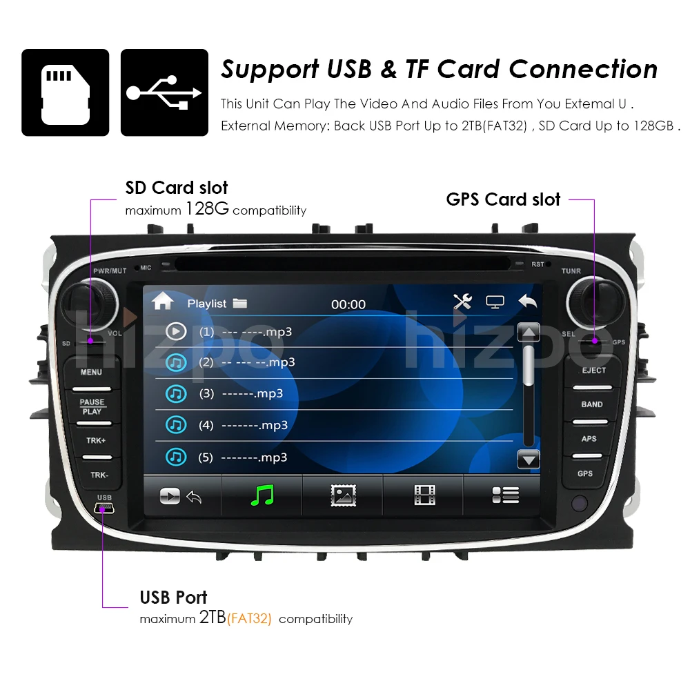 Двойной 2 Din Автомобильный dvd-плеер gps Navi для Ford Focus Mondeo Galaxy 2007-2012G аудио Радио стерео головное устройство BT DAB+ RDS Can-Bus