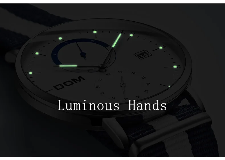 DOM мужские s часы лучший бренд класса люкс многофункциональные мужские спортивные кварцевые часы водонепроницаемый нейлоновый ремень бизнес часы наручные часы для мужчин