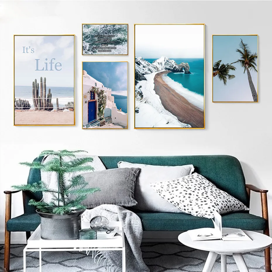 Tropical-Palm-Seascape-Landscape-Wall-Art-Canvas-Poster-Nordic-Inspirational-Life-Pictures-For-Modern-Living-Room