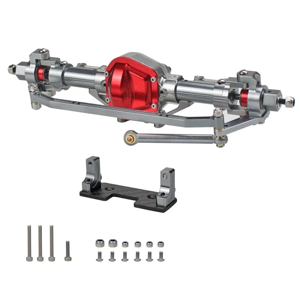 MEREPACCOR RC автомобиль с ЧПУ металлический передний/задний мост для 1:10 RC Рок Гусеничный автомобиль осевой SCX10 - Цвет: Front