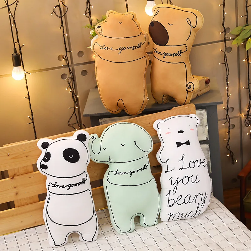 

New 1pc Soft Animal Cartoon Pillow Cushion Cute Panda Bear Dog Cat Plush Toy Stuffed Kids Birthyday Gift Christmas Presents