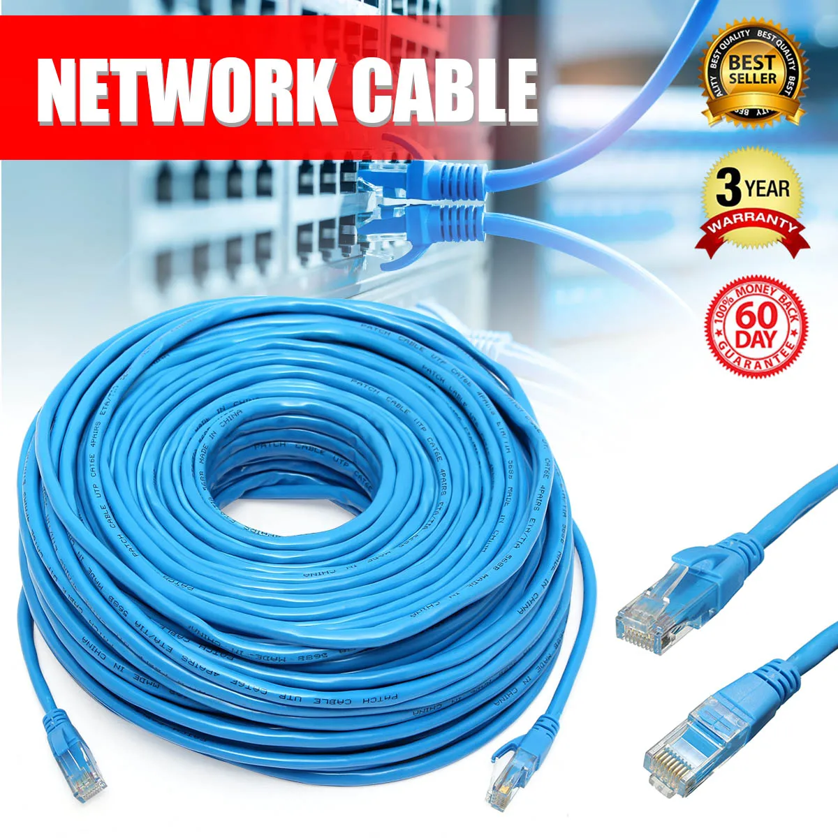 

LEORY Blue 50M/164Feet RJ45 CAT6 CAT6E Ethernet Internet LAN Wire Network Cable Cord for Laptop Router Network Cable