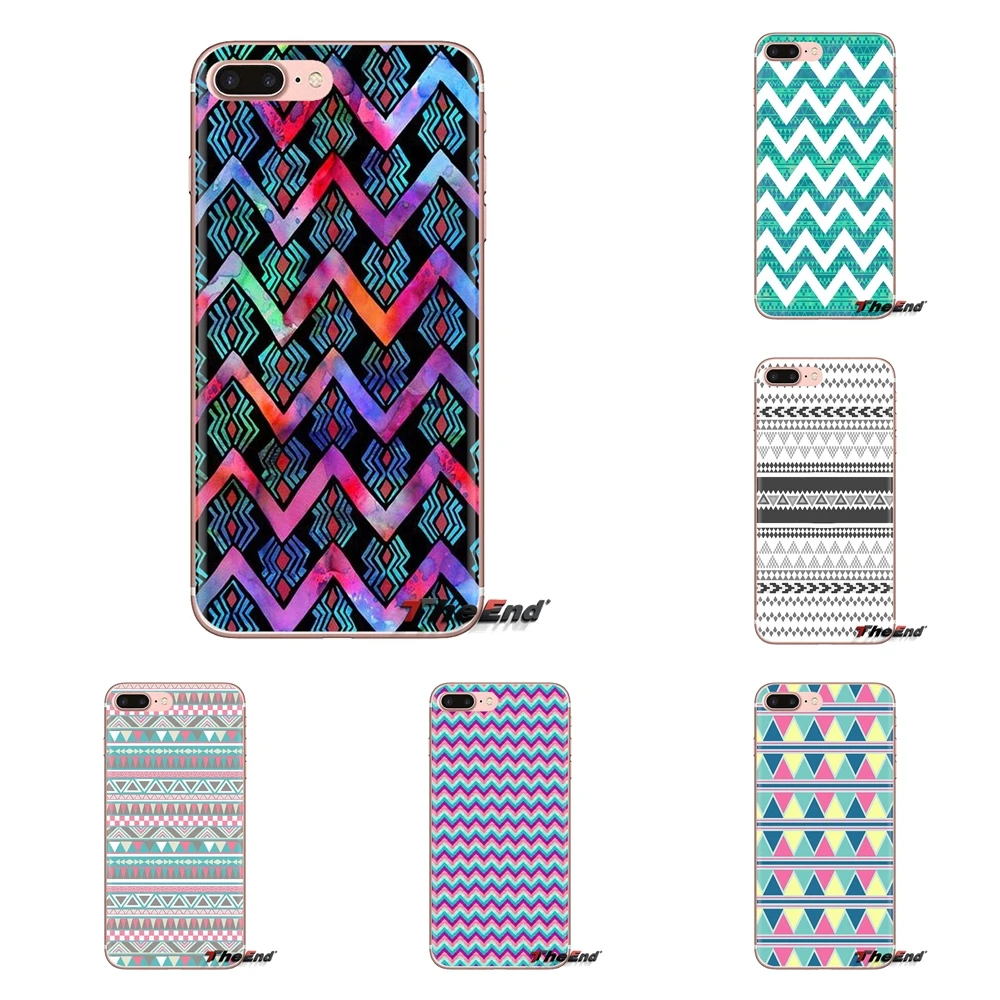 tribal chevron Geometric Soft Transparent Shell Covers For iPod Touch Apple iPhone 4 4S 5 5S SE 5C 6 6S 7 8 X XR XS Plus MAX |