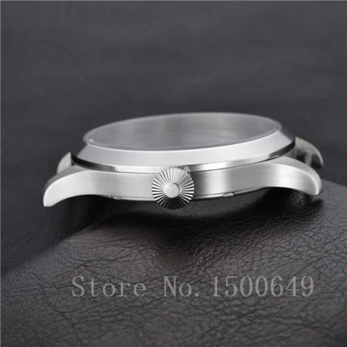 

45mm stainless Steel Sapphire Glass CASE fit 6497/6498 movement mens watch P199