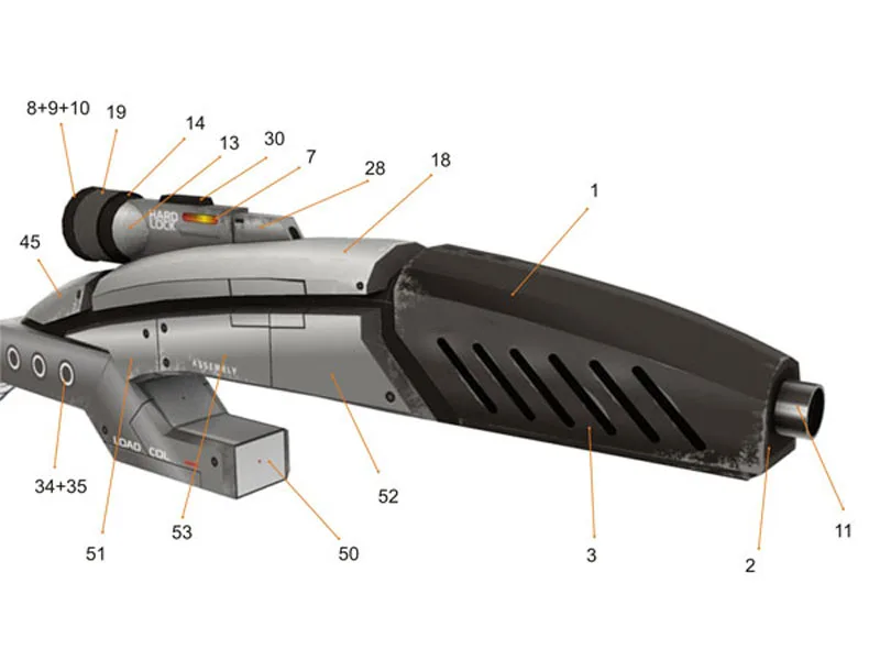 DIY 1:1 Mass Effect M8 Мститель винтовка Бумажная модель Сборка ручная работа 3D игра-головоломка детская игрушка