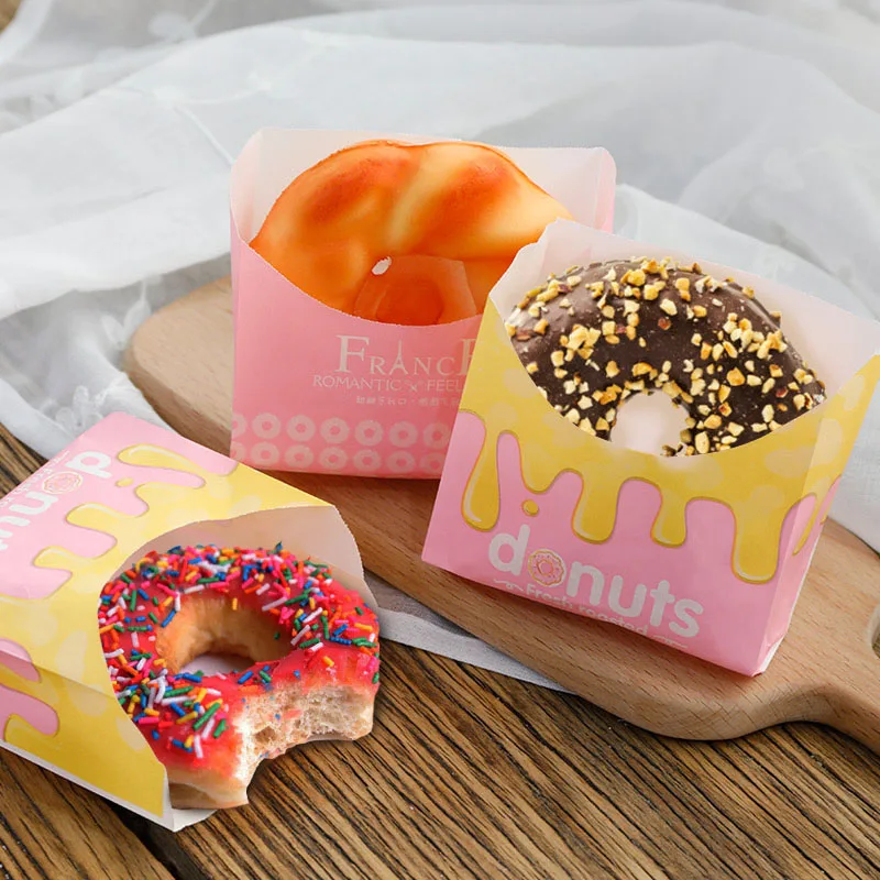 

5pcs Sandwich Donut Bread Bags Theme Birthday Party Decorations Fried Chicken Snack West Point Food Material Paper Bag
