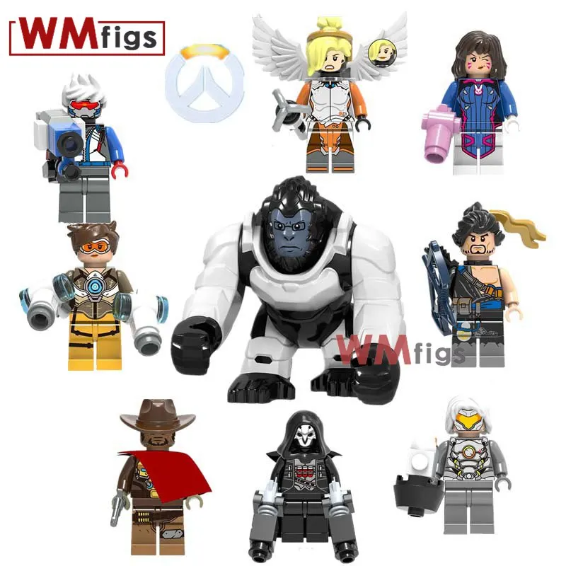 

Overwatching Building Blocks OWN Figure Mercy Trace Toys D.Va Jesse.Mccree Reaper Soldier 76 Shimada Hanzo toys for boys X0230