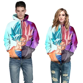 

2019 fashion hip hop men/women's pullovers 3D digital print dragon ball Monkey King hooded long sleeve loose polyester hoodies