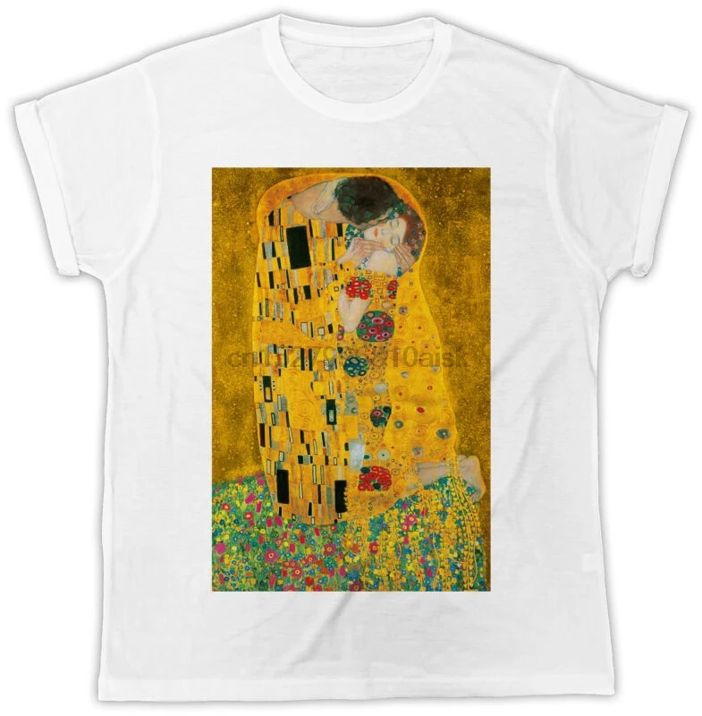 

GUSTAV KLIMT FAMOUS ART PAINTINGS KISSING IDEAL GIFT FLOWER UNISEX MENS TSHIRT